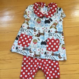 Puppy polka dot outfit 12 month